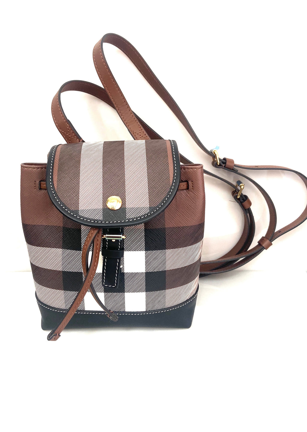 BURBERRY BROWN CHECK MICRO BACKPACK