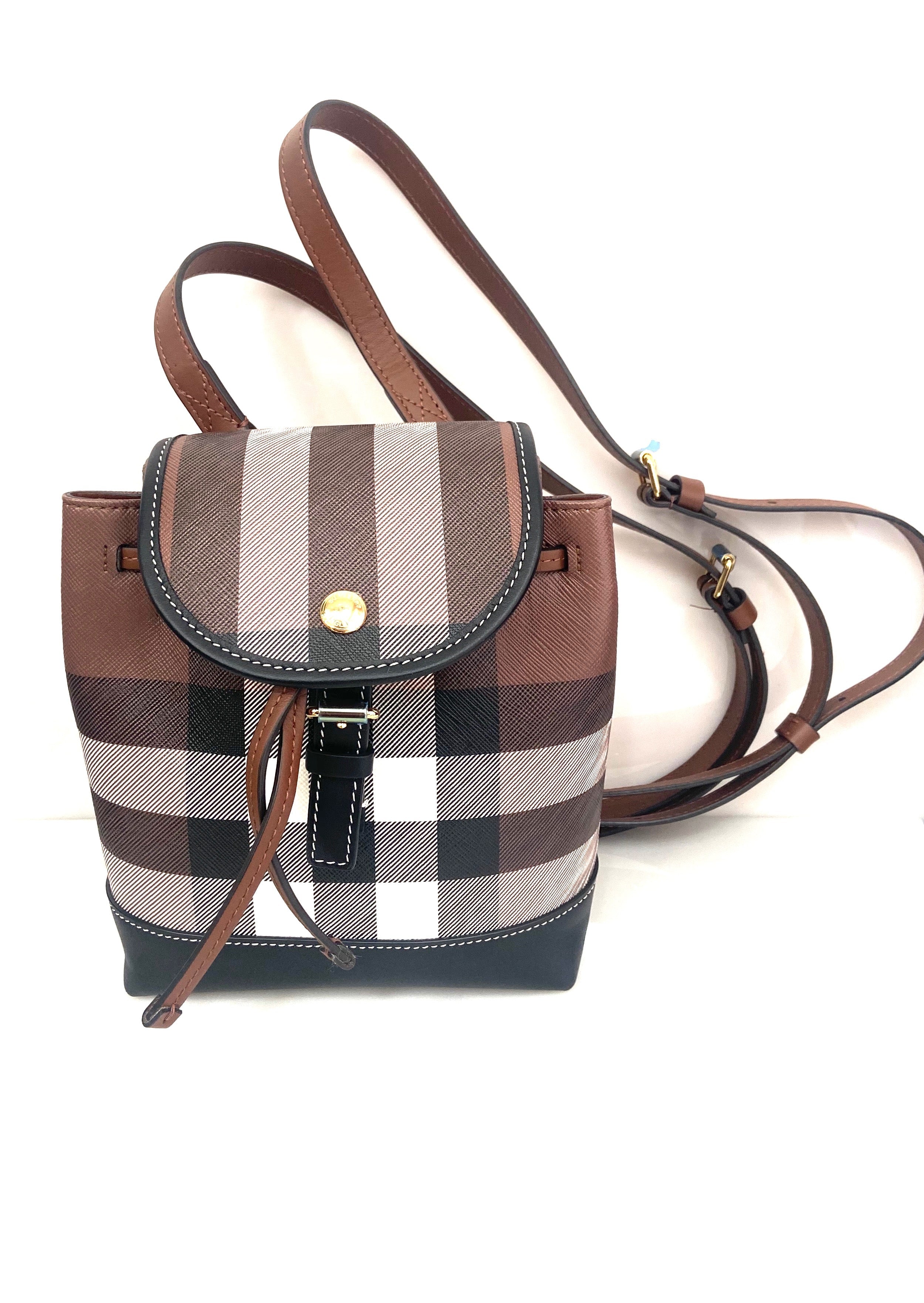 BURBERRY BROWN CHECK MICRO BACKPACK