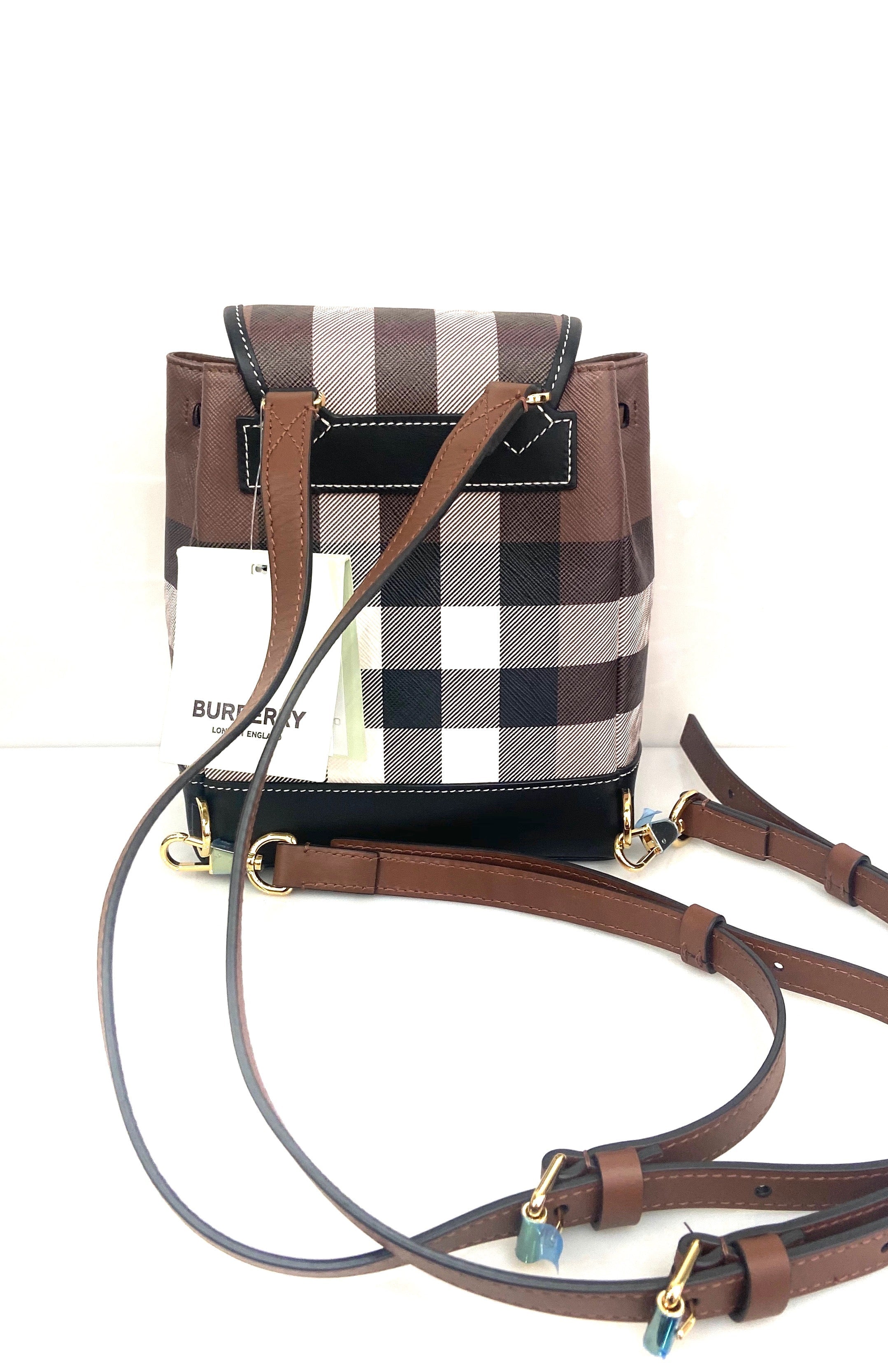 BURBERRY BROWN CHECK MICRO BACKPACK