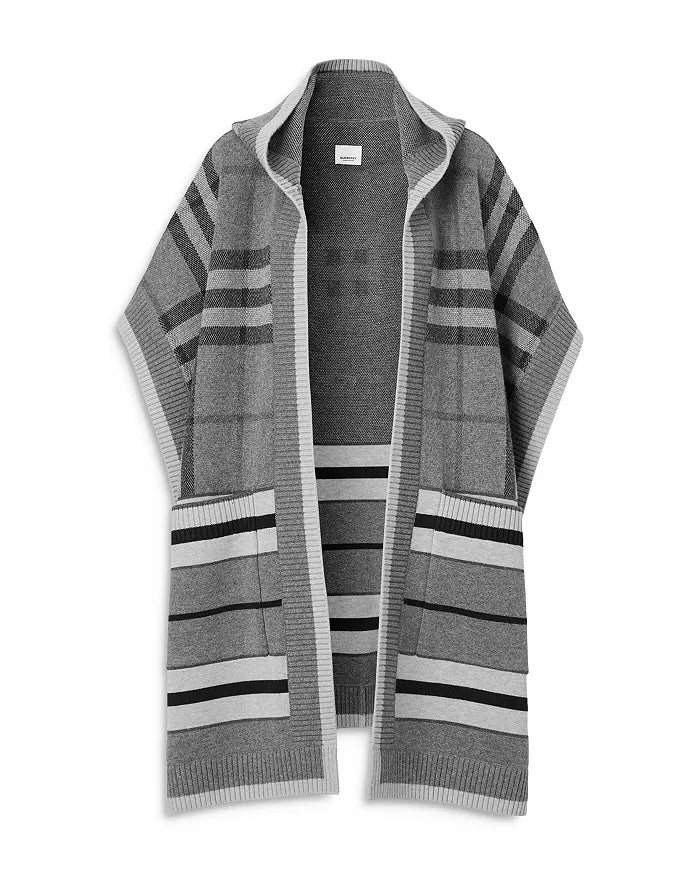 BURBERRY CARLA CHECK WOOL BLEND CAPE
