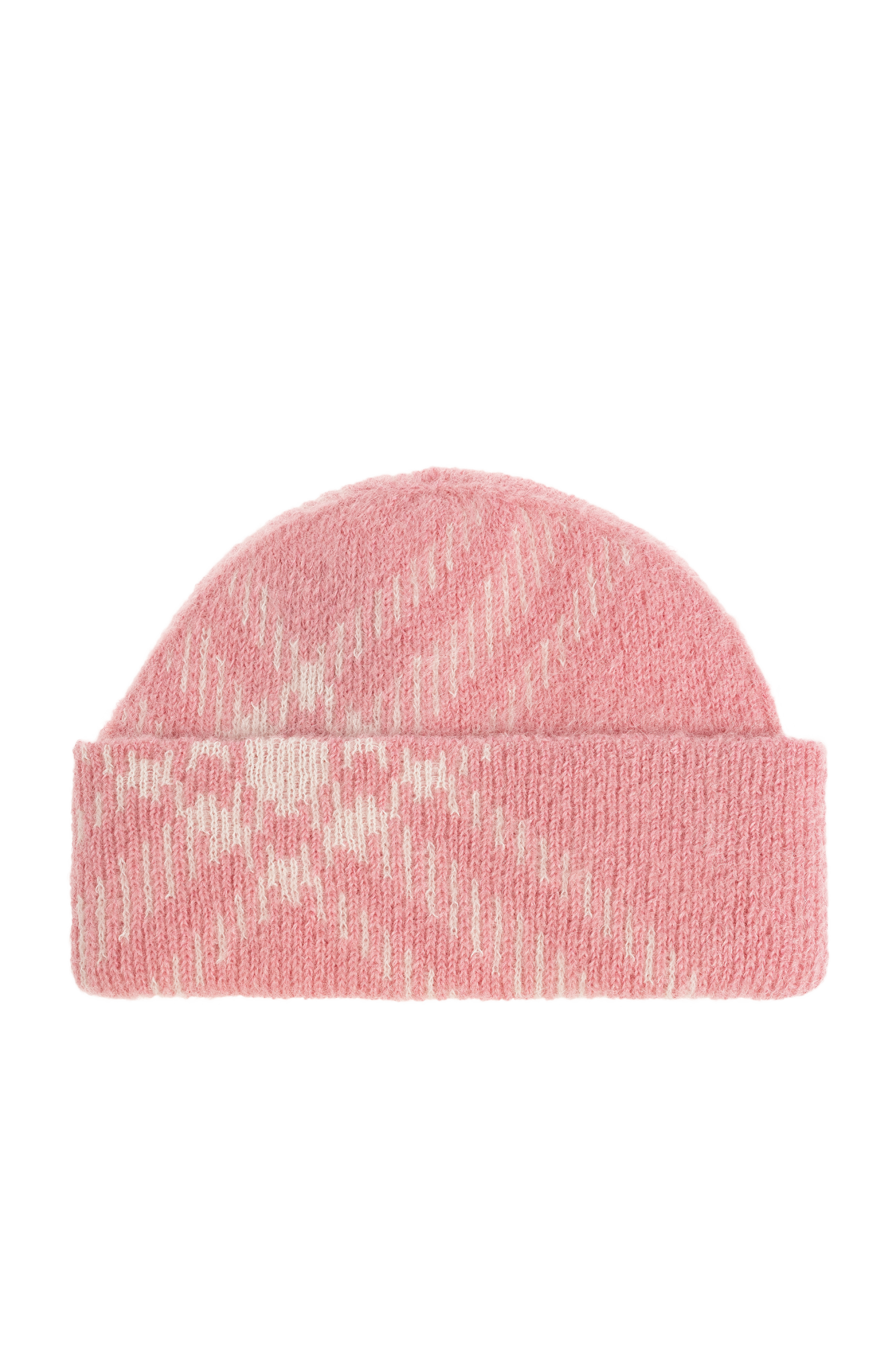 BURBERRY CHECK MOHAIR & WOOL BLEND BEANIE