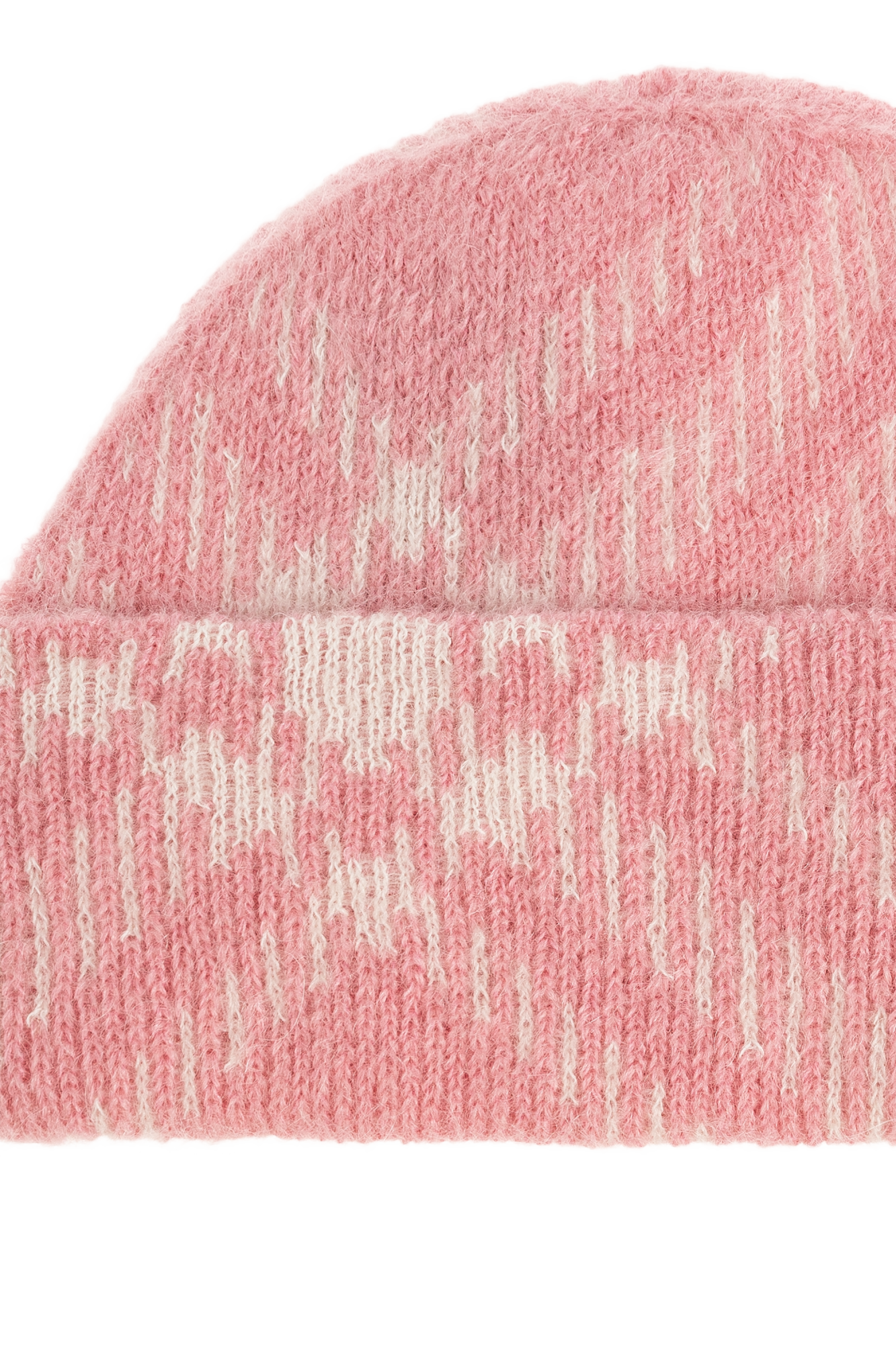 BURBERRY CHECK MOHAIR & WOOL BLEND BEANIE
