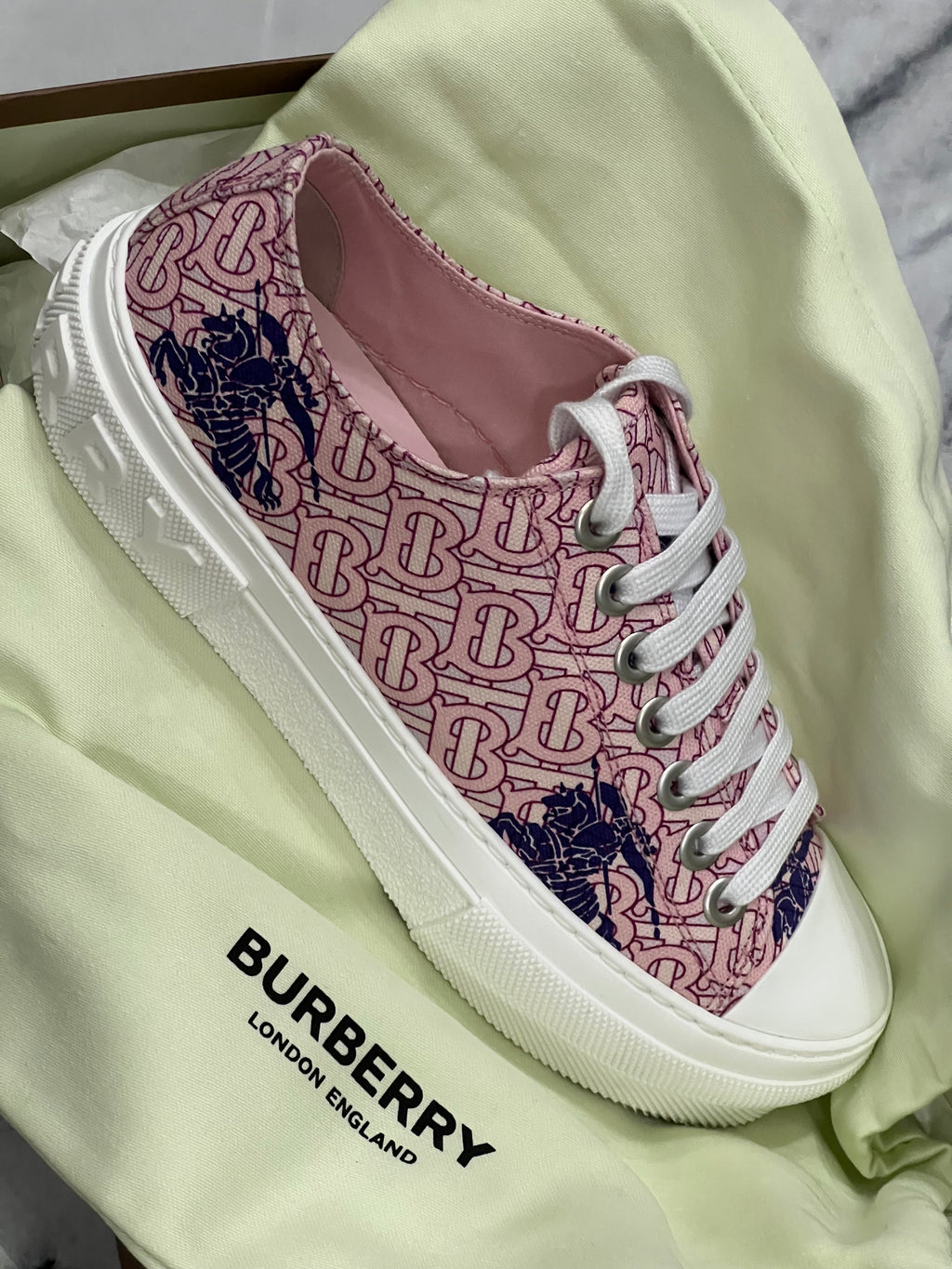 BURBERRY JACK EKD MONOGRAM PLATFORM SNEAKERS