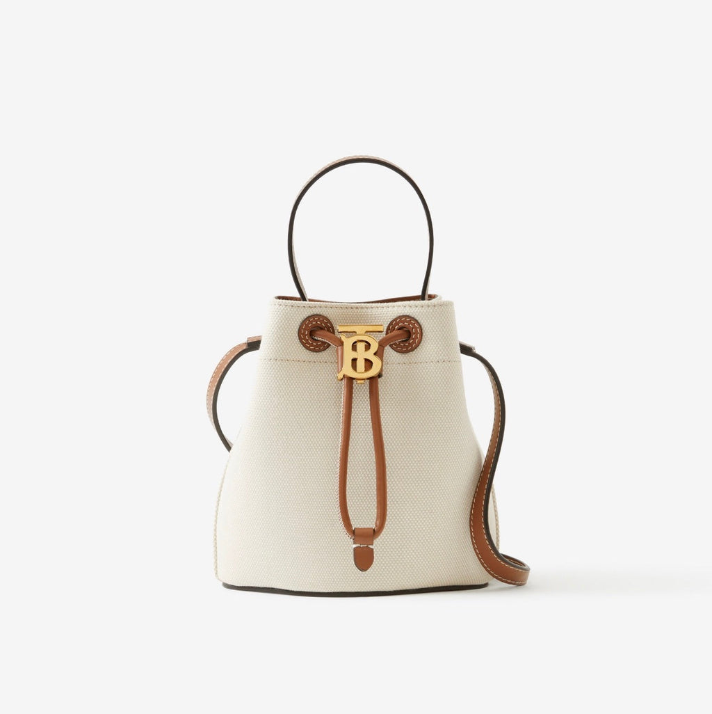 BURBERRY TB DRAWSTRING MINI BUCKET BAG