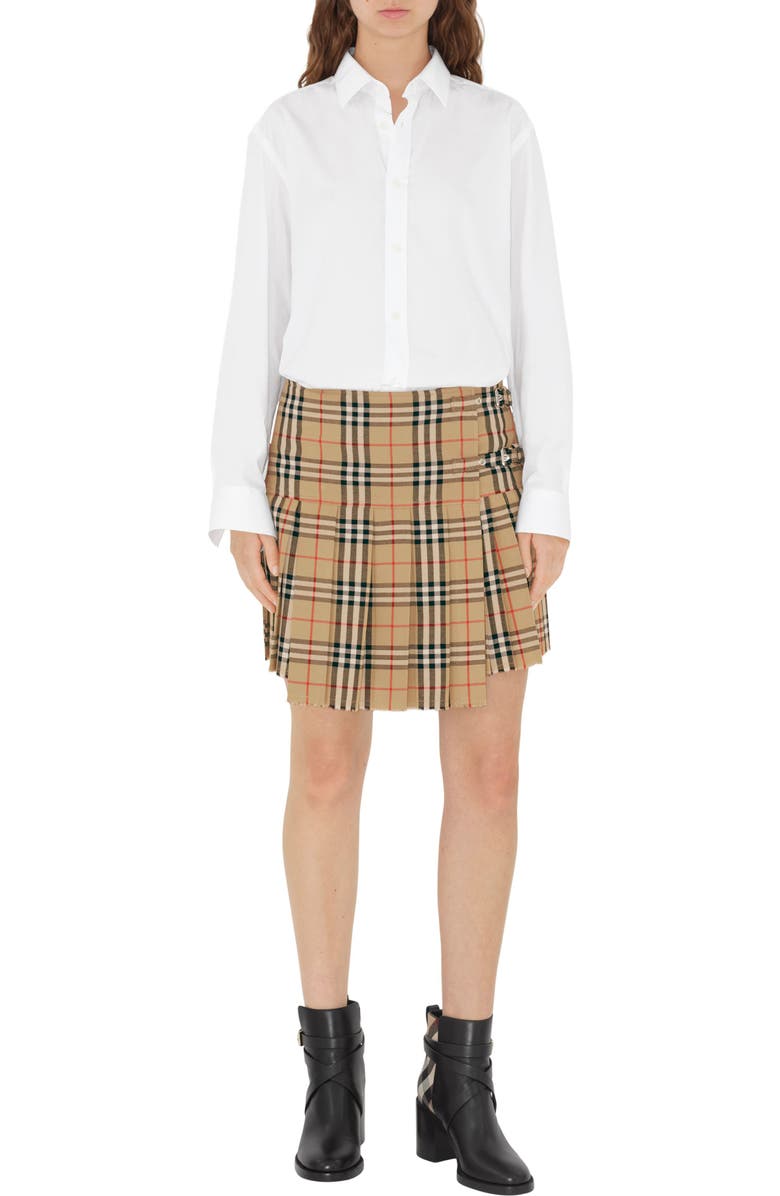 BURBERRY HOUSE CHECK PRYLE LEATHER ANKLE BOOTS