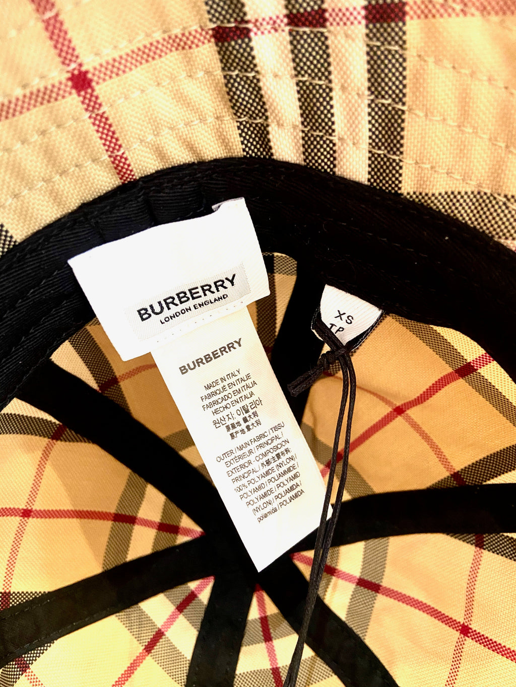 BURBERRY VINTAGE CHECK BUCKET HAT