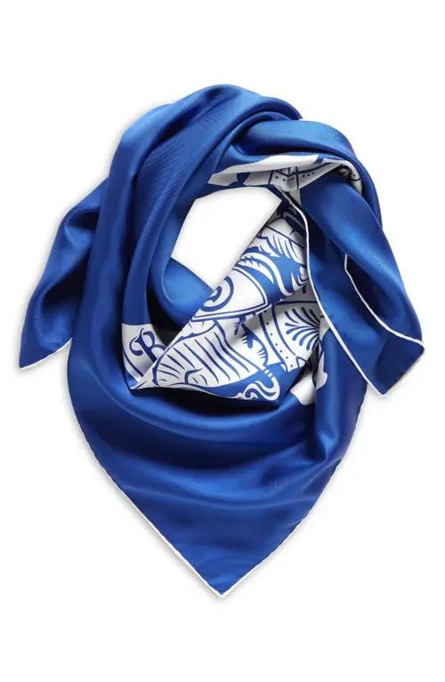 BURBERRY EQUESTRIAN EKD SQUARE SILK SCARF