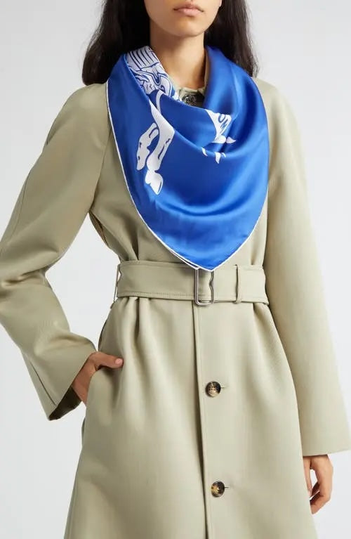 BURBERRY EQUESTRIAN EKD SQUARE SILK SCARF