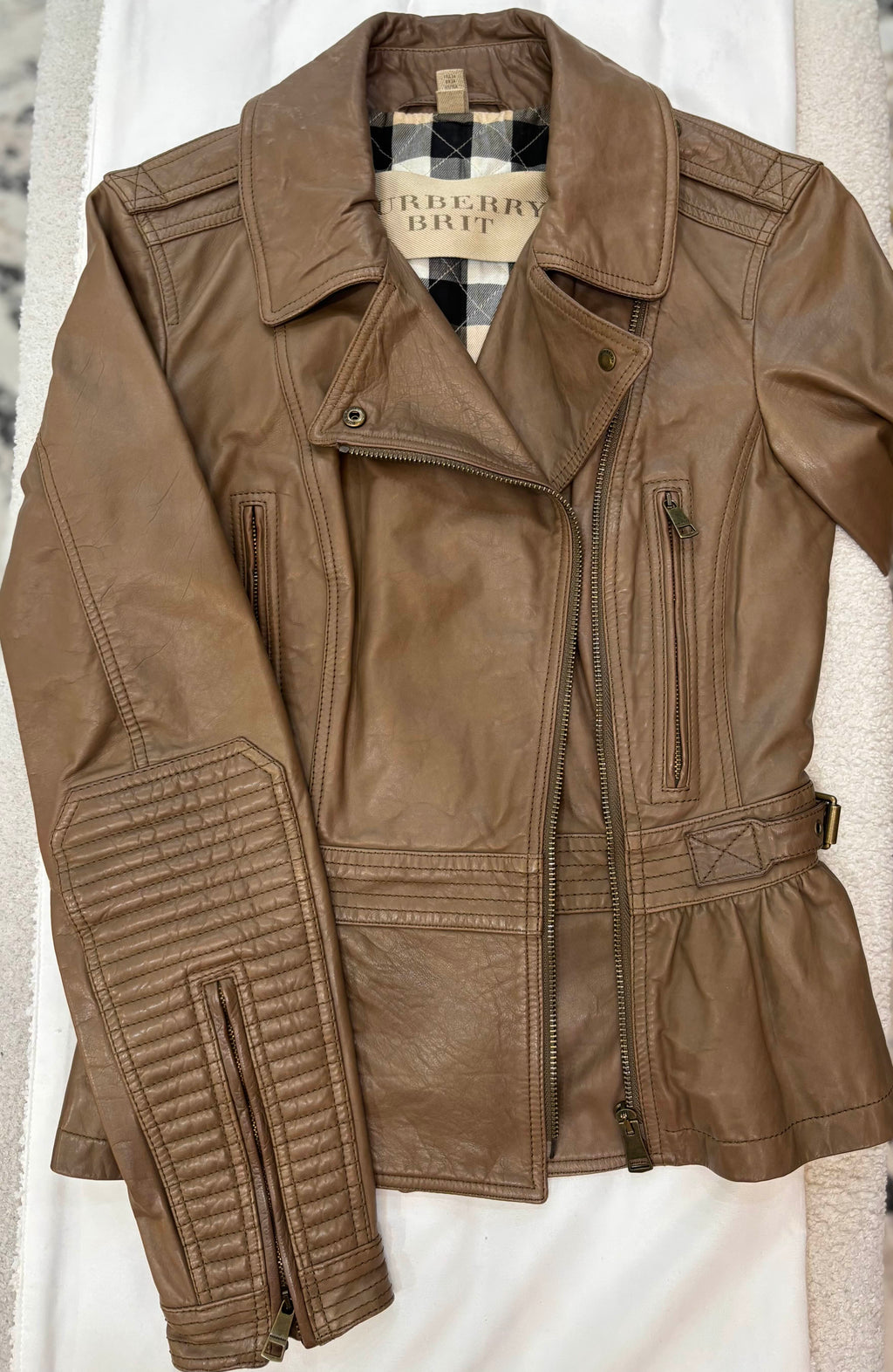 BURBERRY BRIT LEATHER BIKER JACKET