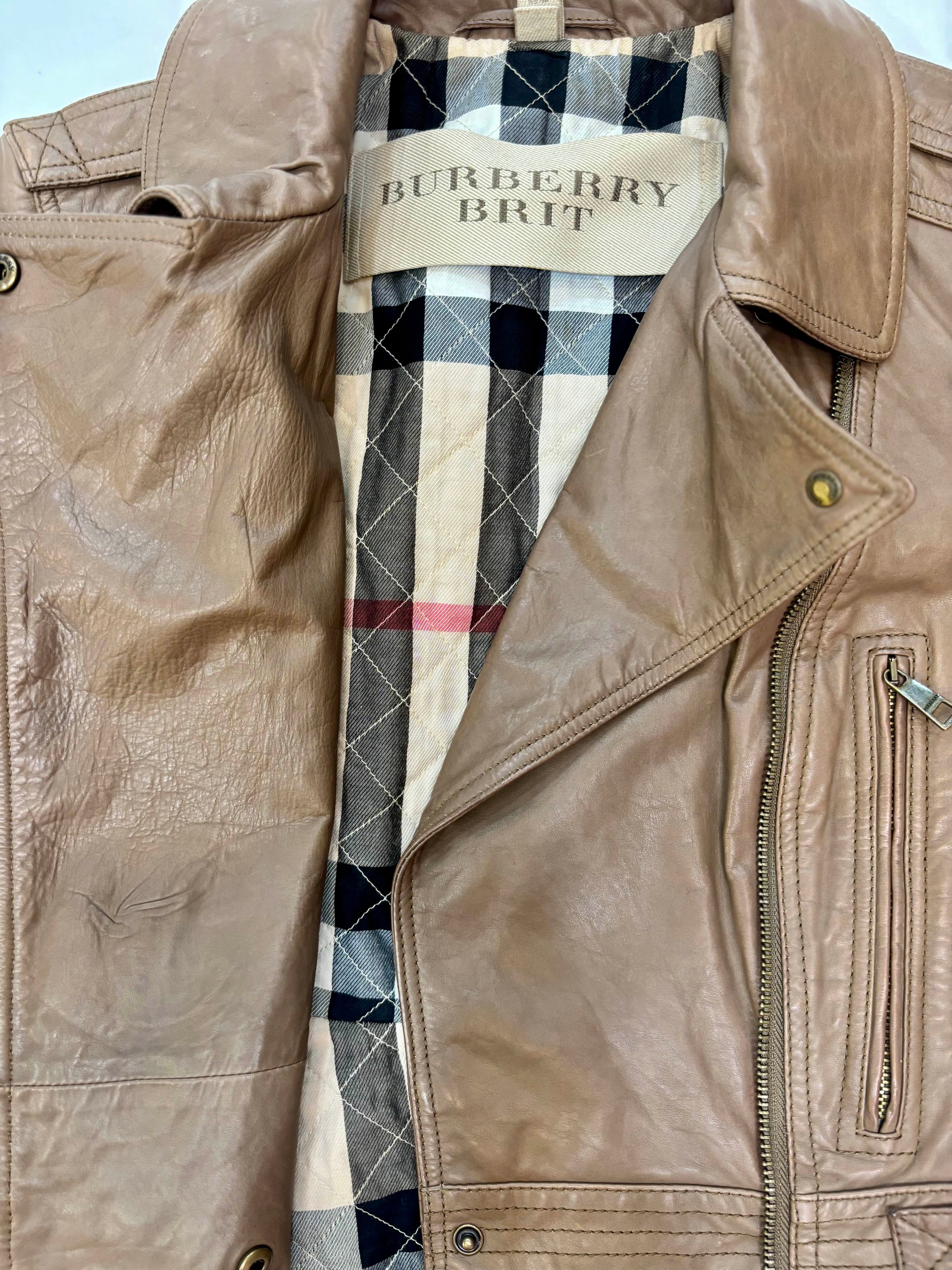 BURBERRY BRIT LEATHER BIKER JACKET