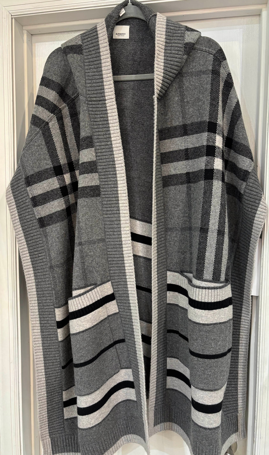 BURBERRY CARLA CHECK WOOL BLEND CAPE