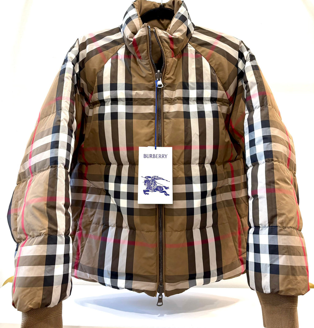 BURBERRY IVER DOWN CHECKERED REVERSIBLE PUFFER PARKA JACKET