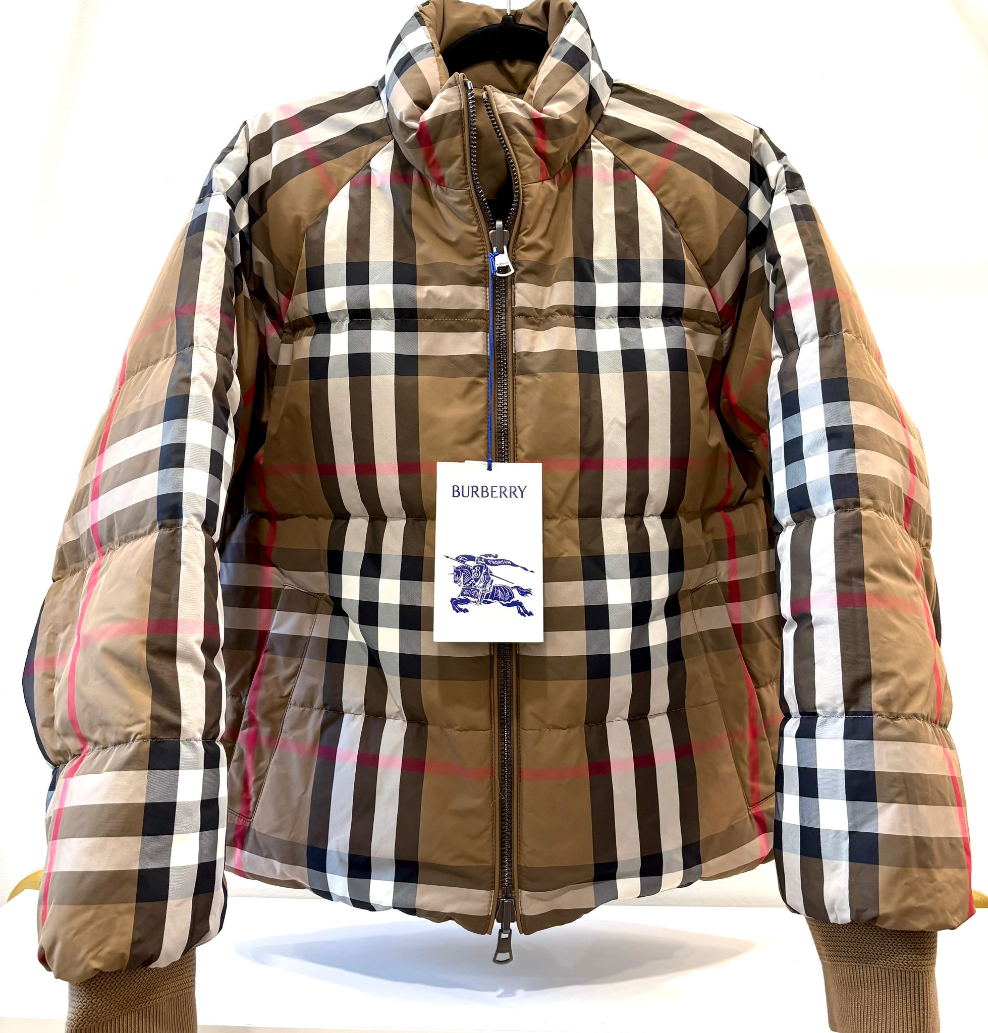 BURBERRY IVER DOWN CHECKERED REVERSIBLE PUFFER PARKA JACKET