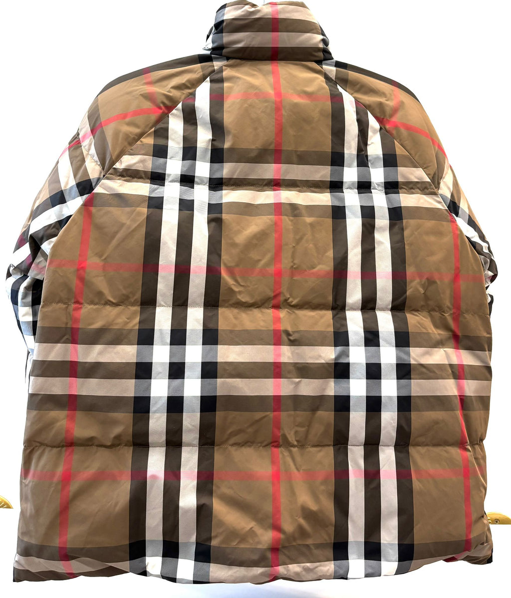 BURBERRY IVER DOWN CHECKERED REVERSIBLE PUFFER PARKA JACKET
