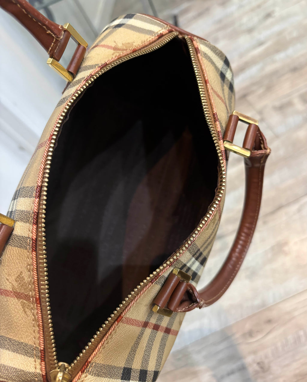 BURBERRY CHECK BOWLER BAG