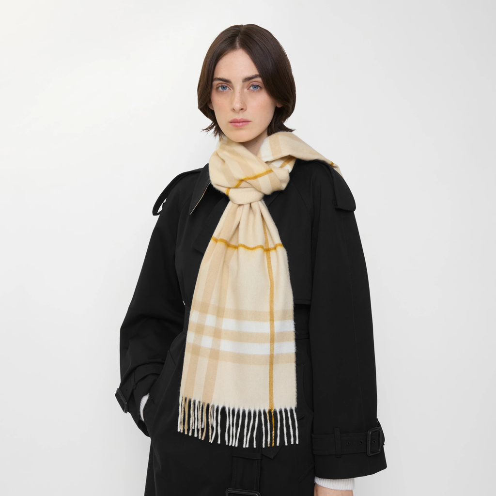BURBERRY CHECK CASHMERE SCARF