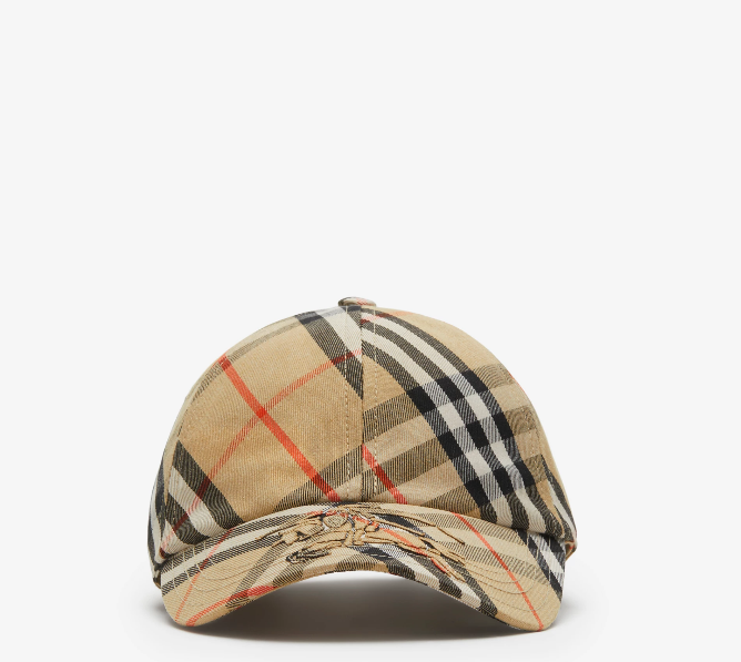 BURBERRY CHECK EKD TWILL BASEBALL CAP