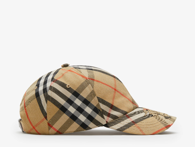 BURBERRY CHECK EKD TWILL BASEBALL CAP