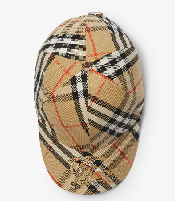 BURBERRY CHECK EKD TWILL BASEBALL CAP