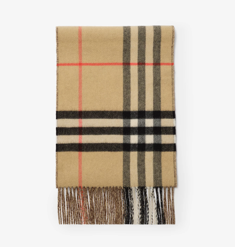 BURBERRY CONTRAST CHECK CASHMERE SCARF