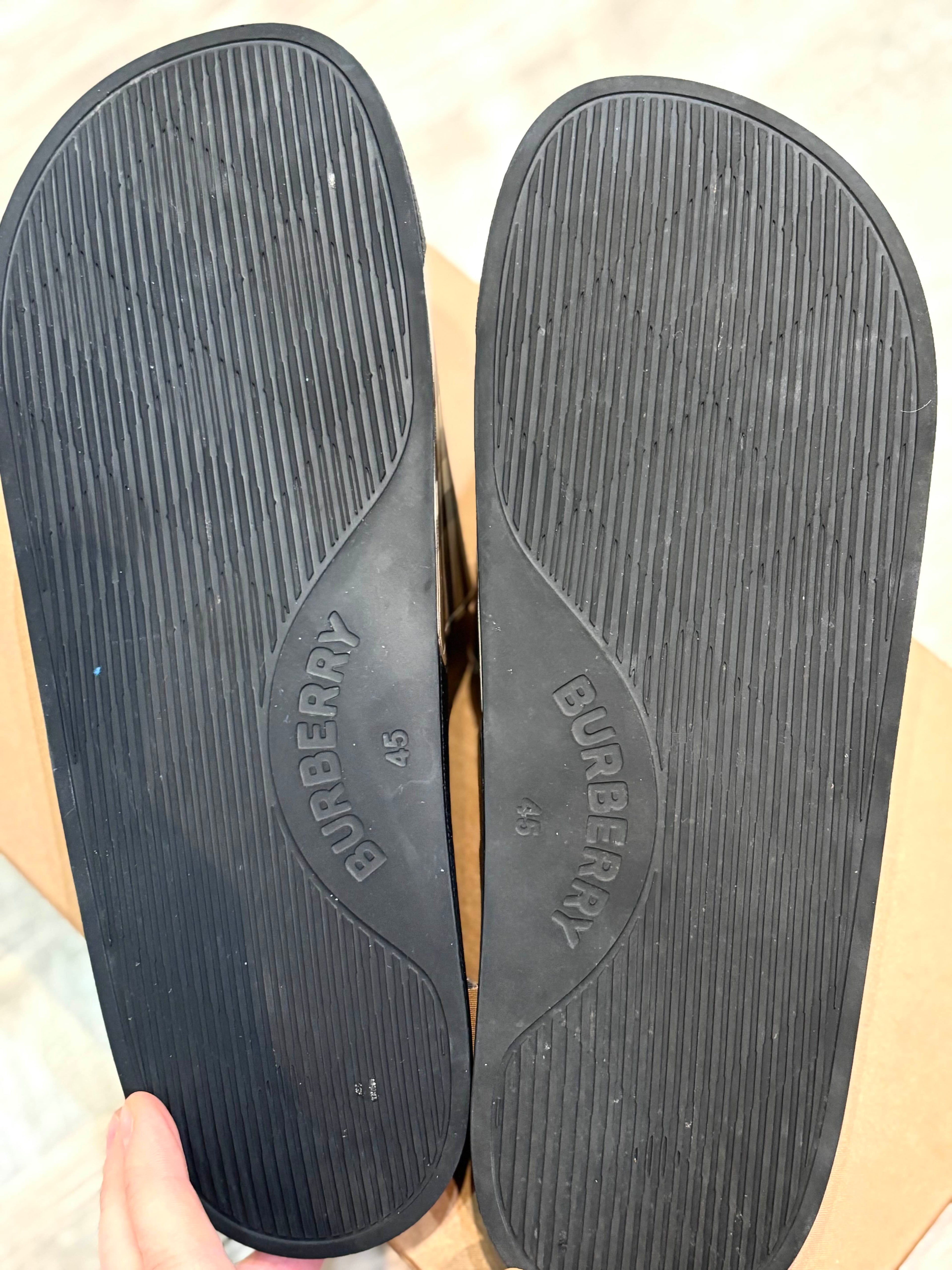 BURBERRY MEN'S CHECK SLIDES