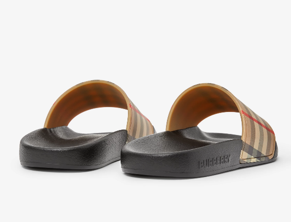BURBERRY MEN'S CHECK SLIDES
