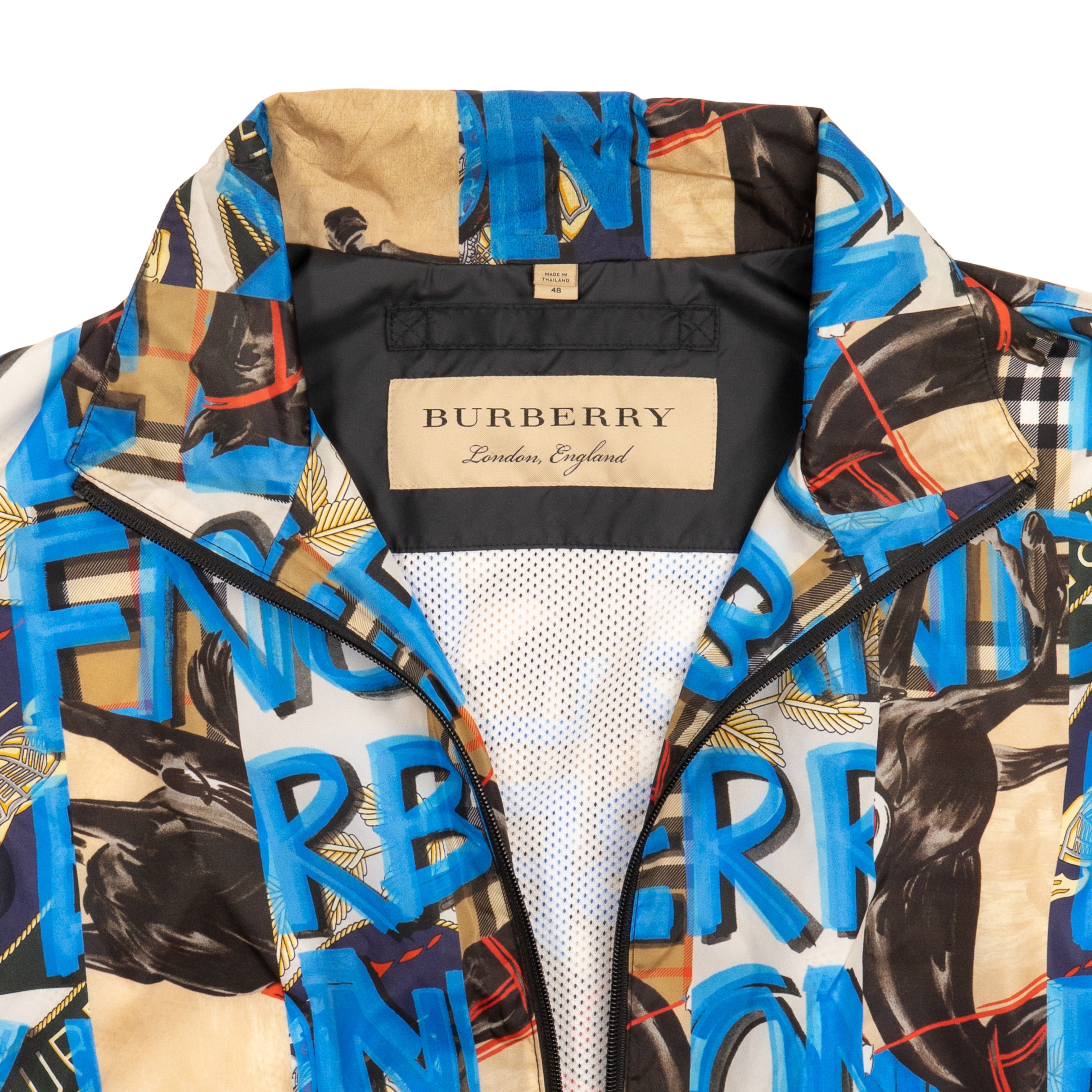 Burberry 'Peckham' Mixed Print Windbreaker Jacket - Men's 48