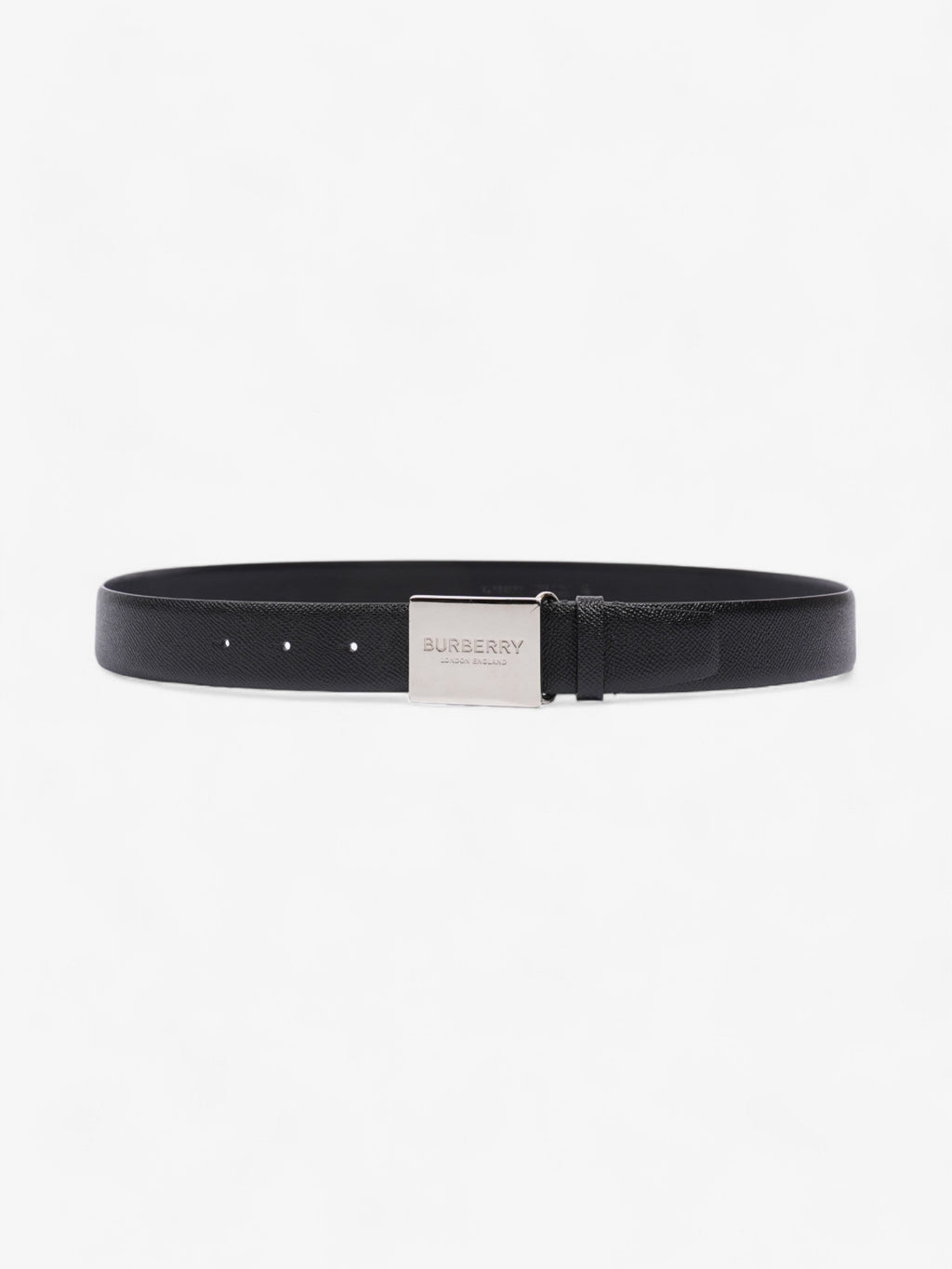 Burberry Burberry Plaque Buckle Belt Black Leather 105cm 42"