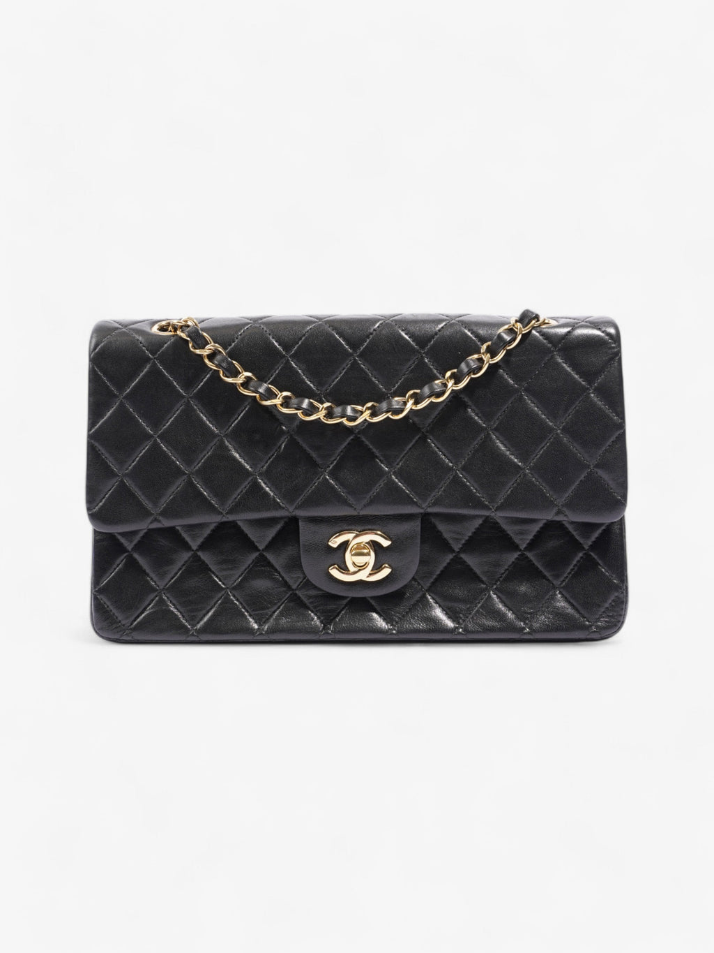 Chanel Classic Double Flap Black Lambskin Leather Medium