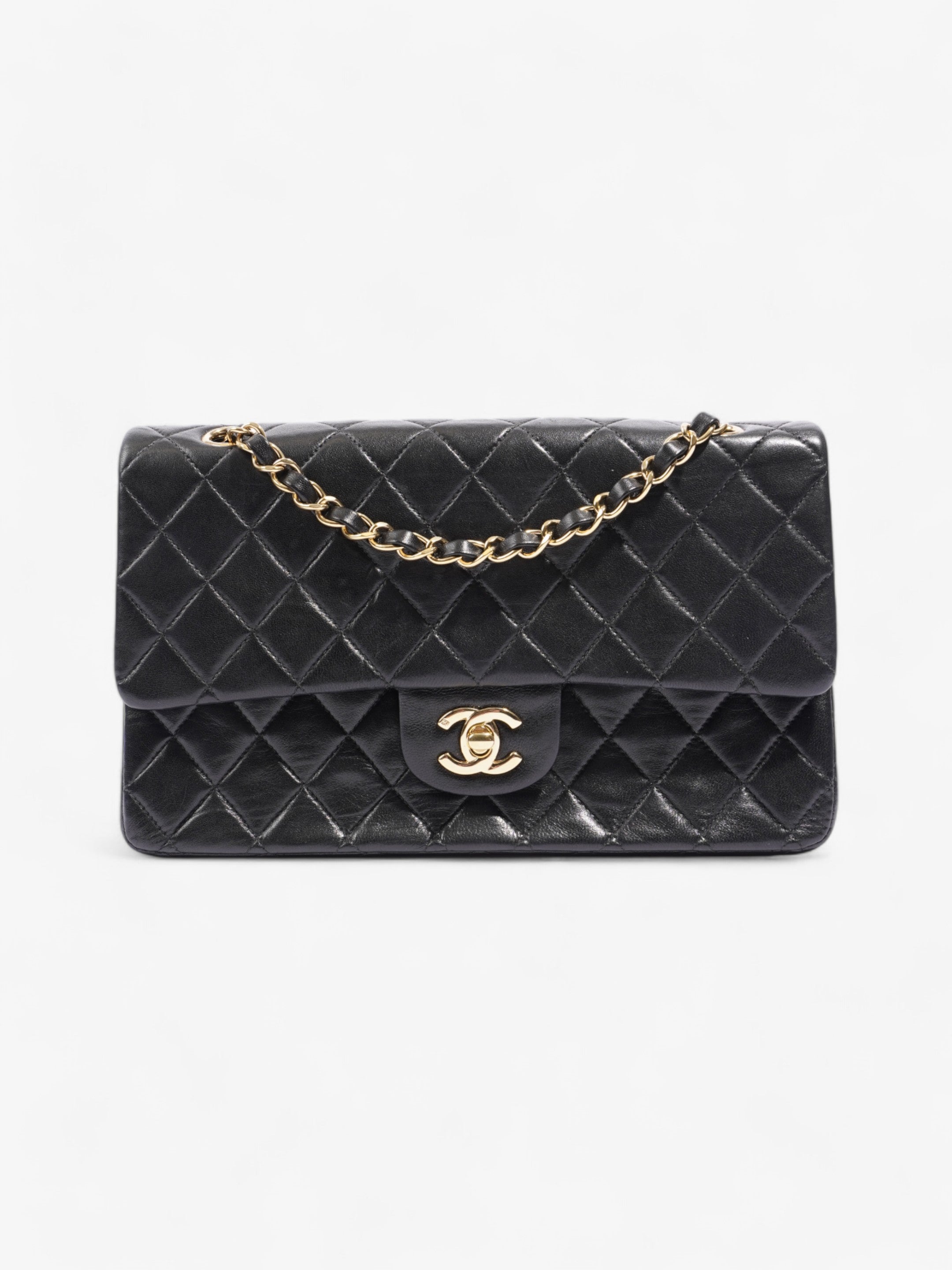 Chanel Classic Double Flap Black Lambskin Leather Medium