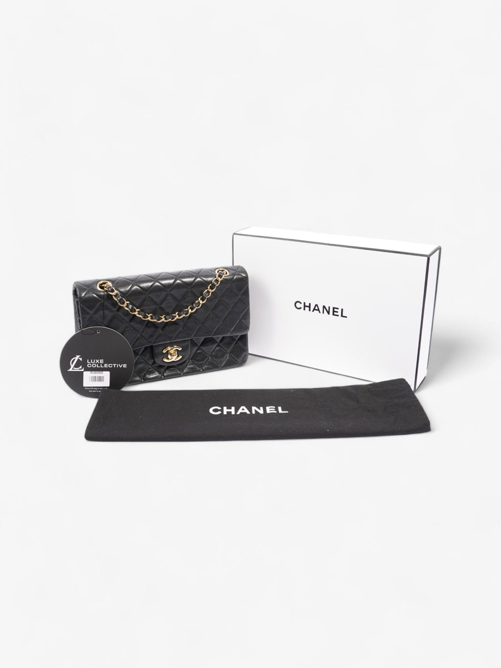 Chanel Classic Double Flap Black Lambskin Leather Medium