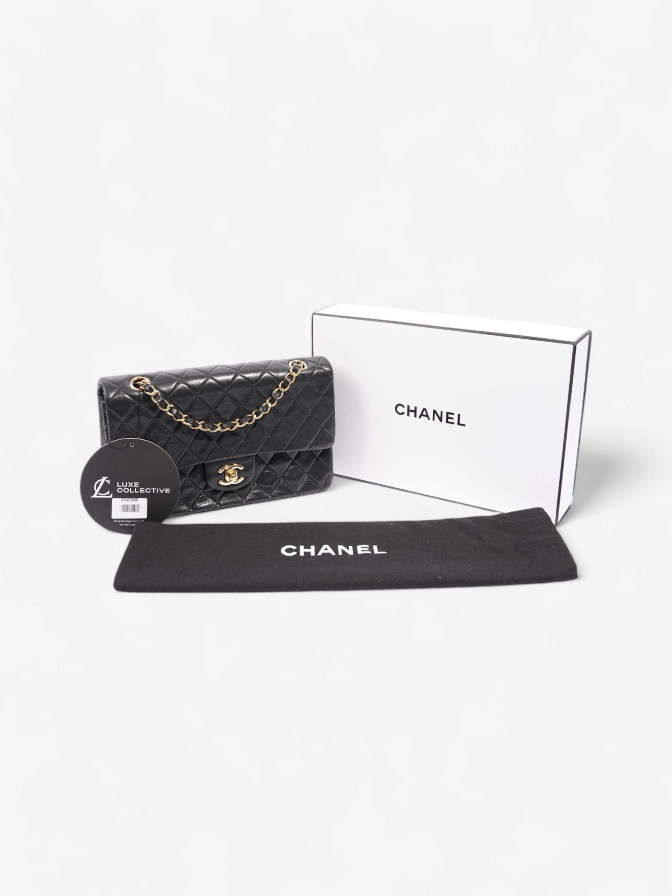 Chanel Classic Double Flap Black Lambskin Leather Medium