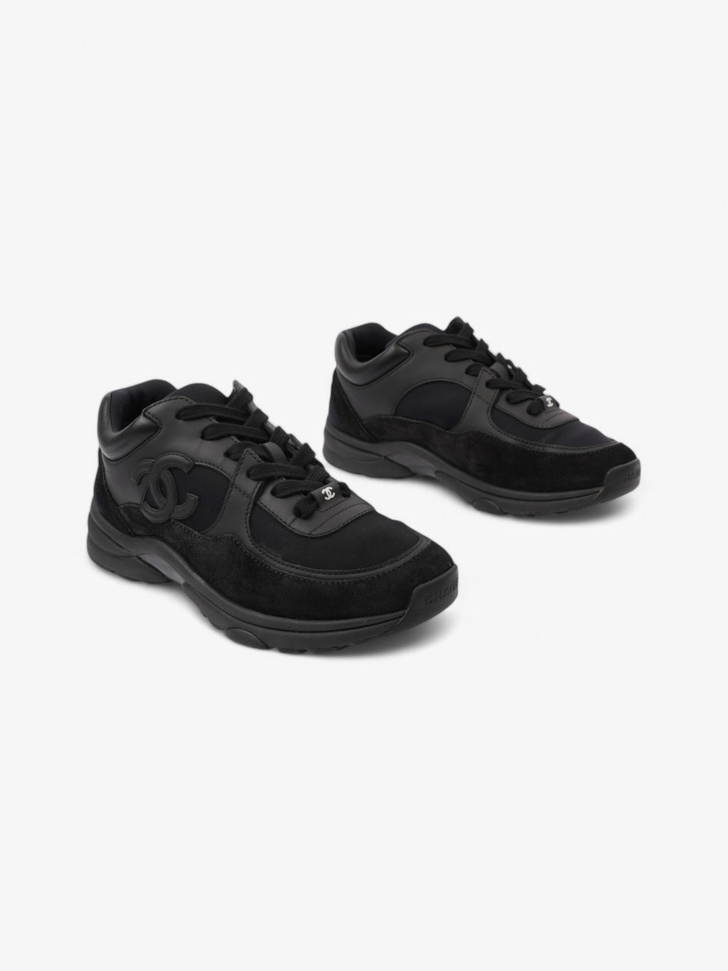 Chanel CC Logo Sneakers Black Suede EU 38 UK 5