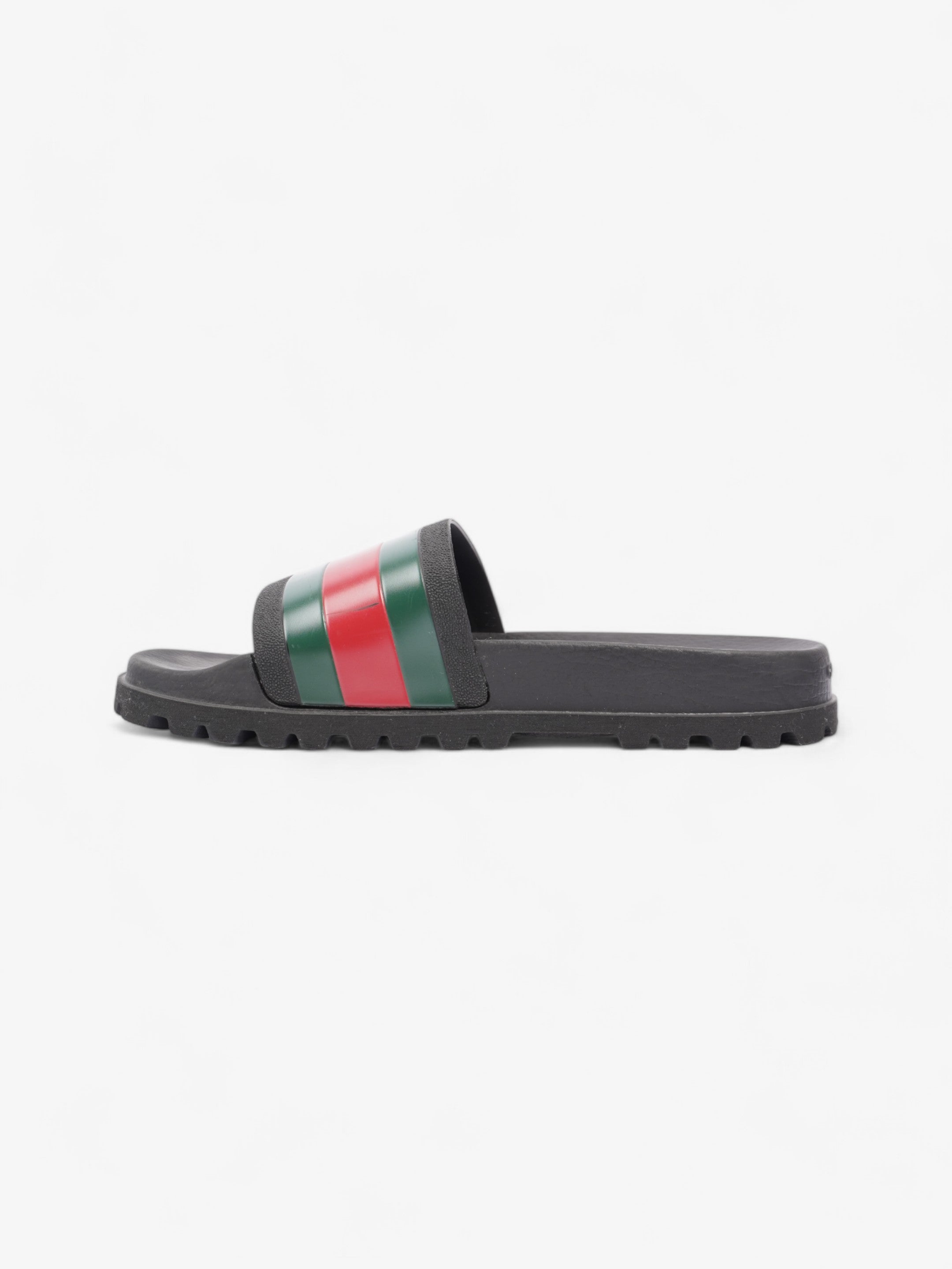 Gucci Pursuit Trek Slides Black / Green / Red Rubber EU 43 UK 9
