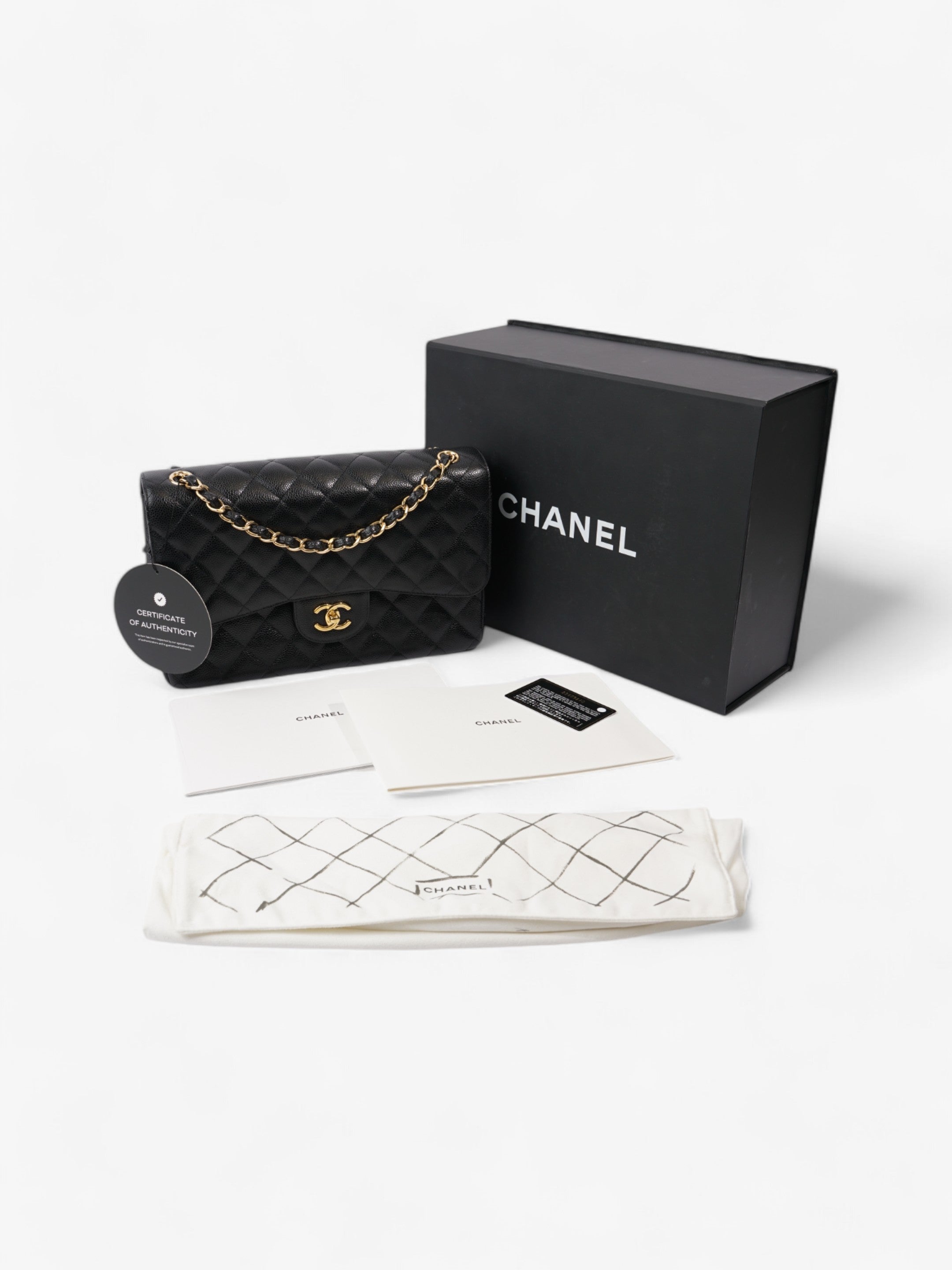 Chanel Classic Double Flap Black Caviar Leather Jumbo