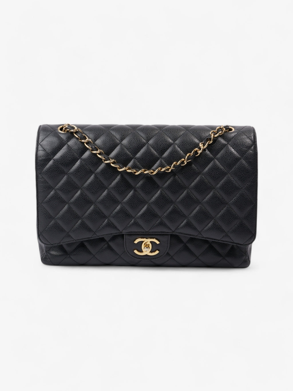 Chanel Classic Double Flap Black Caviar Leather Maxi