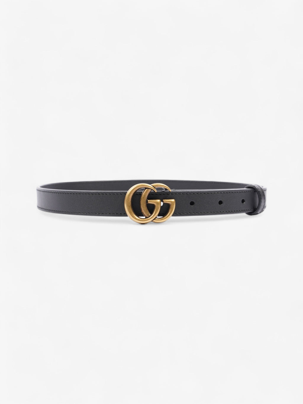 Gucci GG Marmont Thin Belt Black Leather 70cm 28"