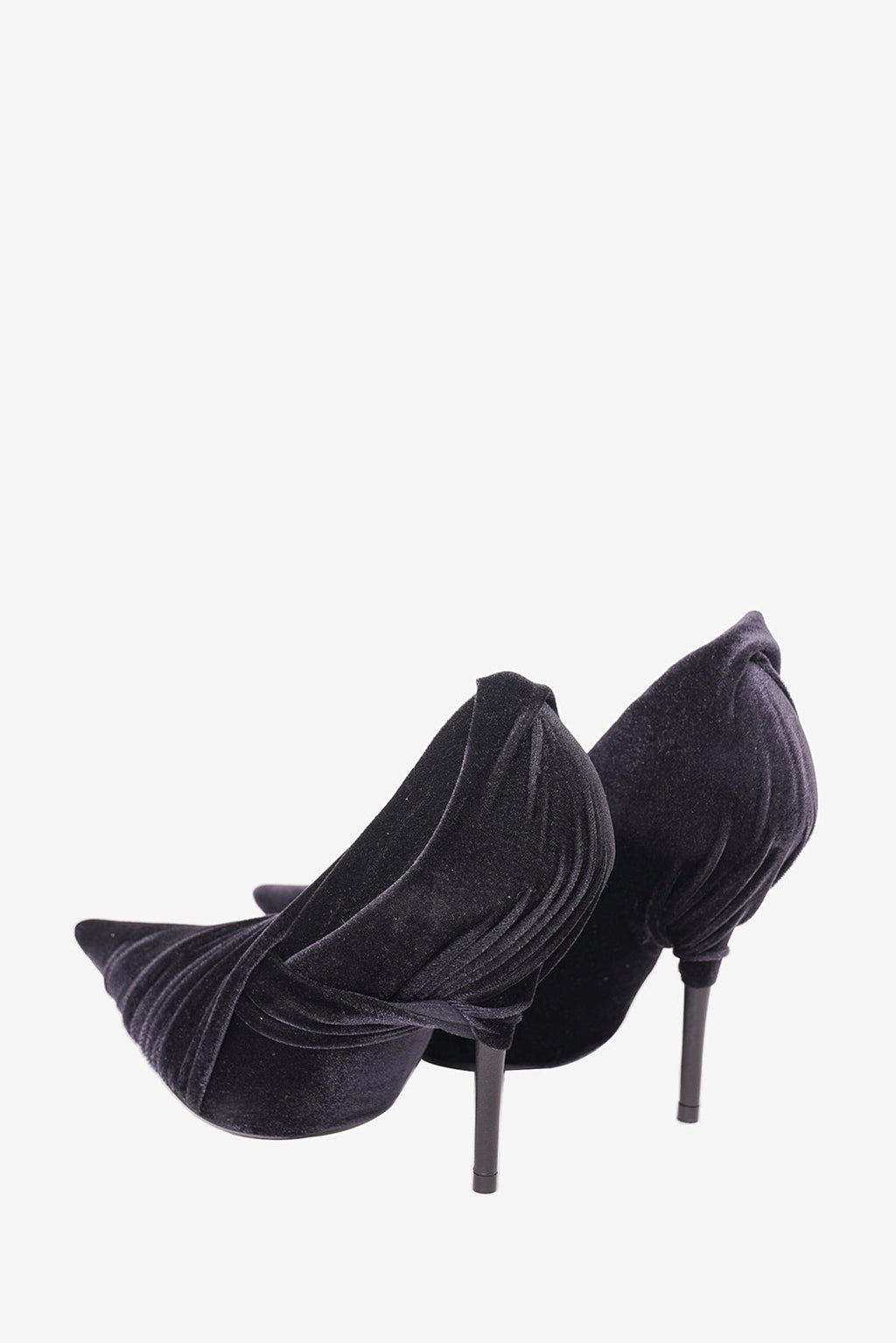 Balenciaga Black Velvet Drape Knife Pumps Size 37