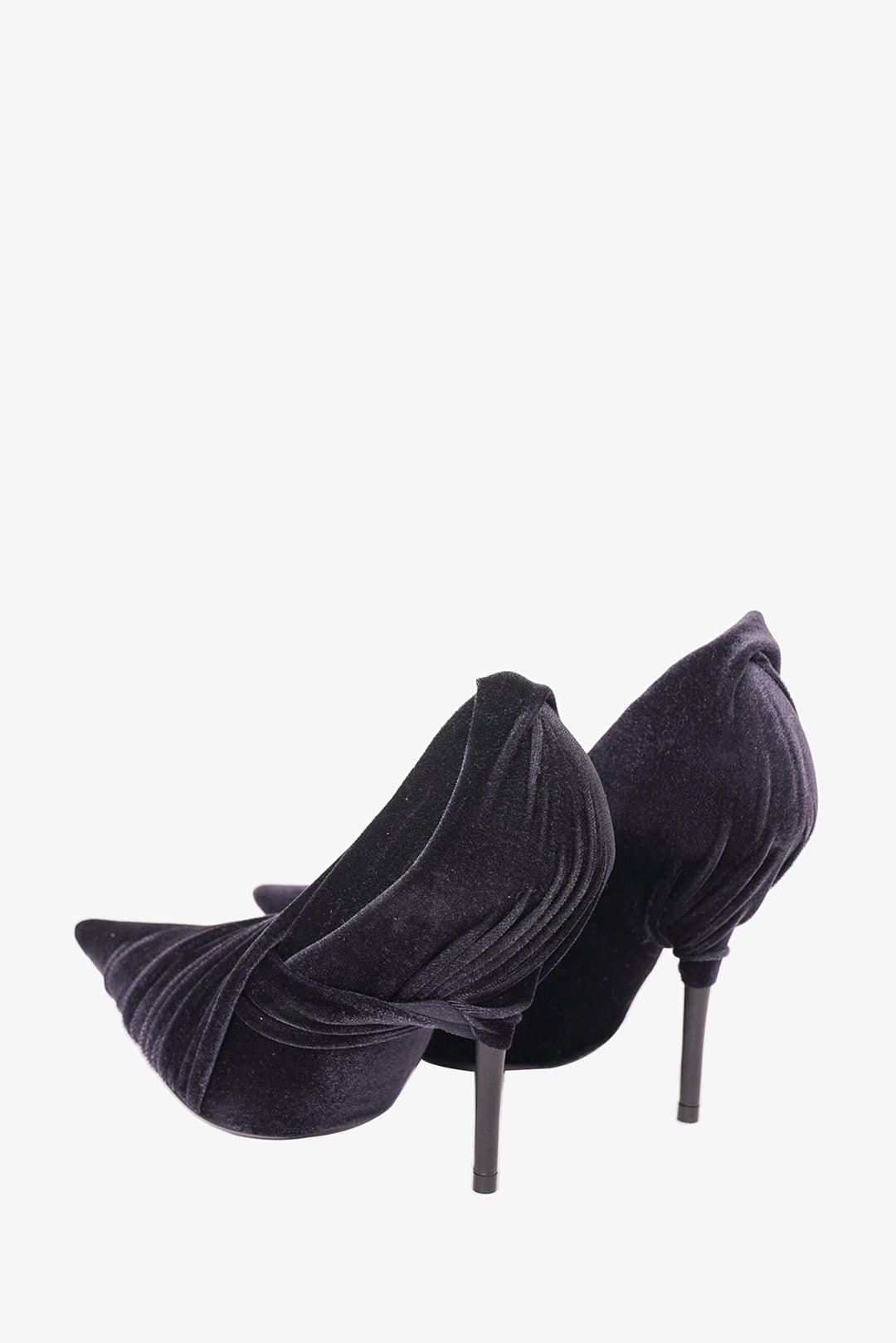 Balenciaga Black Velvet Drape Knife Pumps Size 37