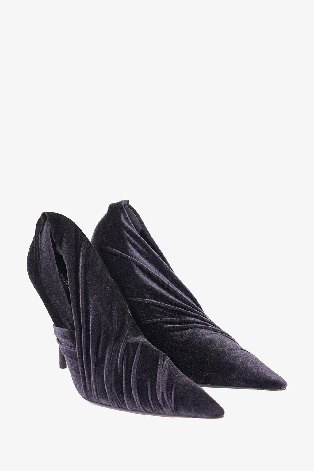 Balenciaga Black Velvet Drape Knife Pumps Size 37