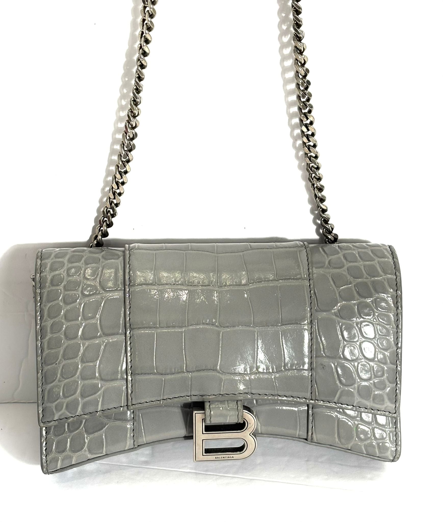 BALENCIAGA CROC EMBOSSED CALFSKIN HOURGLASS WOC