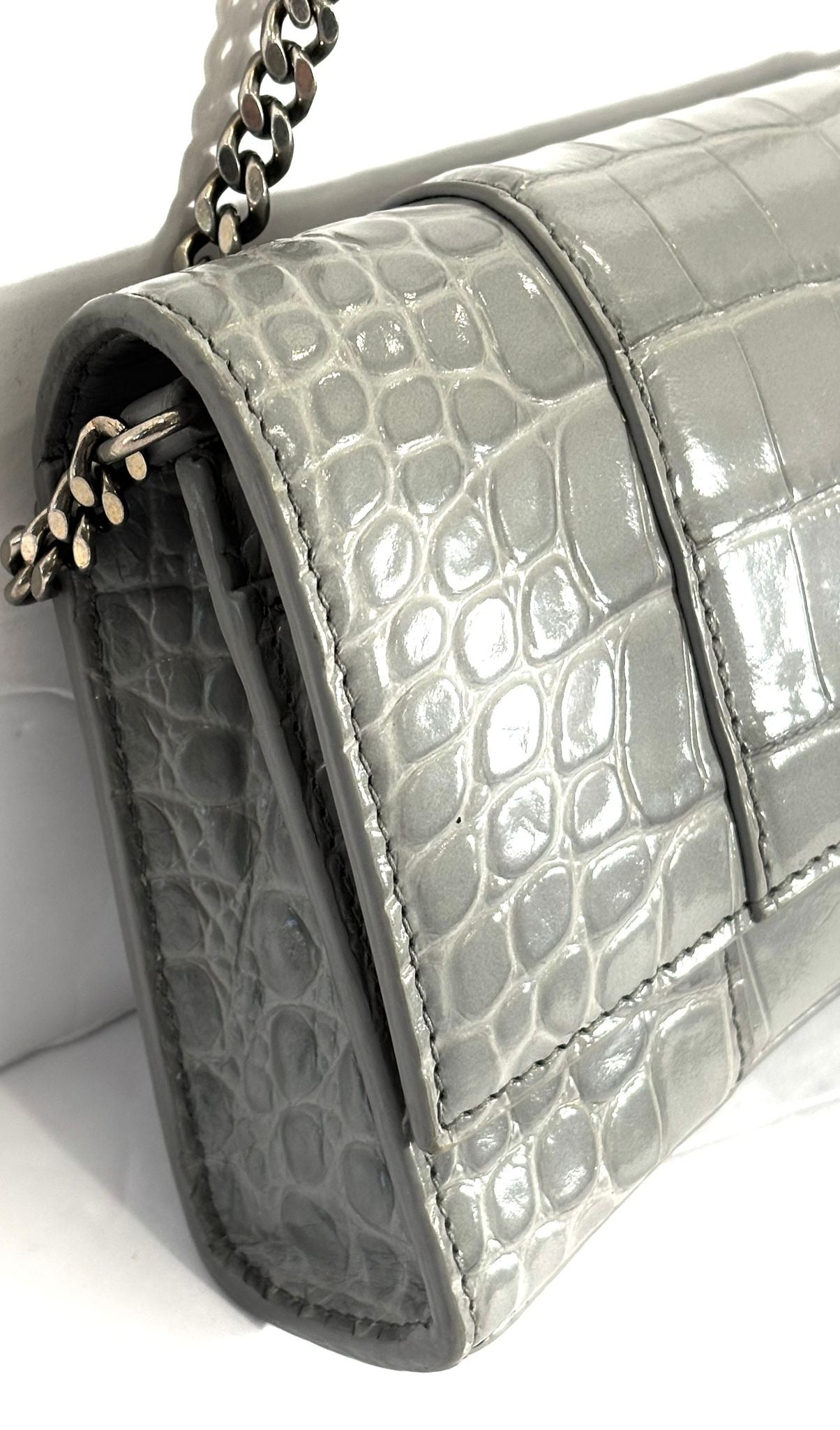 BALENCIAGA CROC EMBOSSED CALFSKIN HOURGLASS WOC
