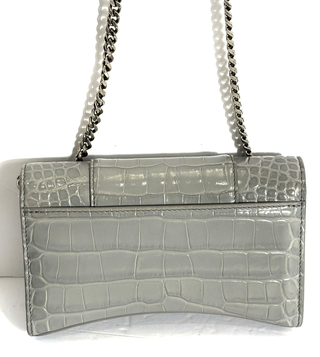 BALENCIAGA CROC EMBOSSED CALFSKIN HOURGLASS WOC