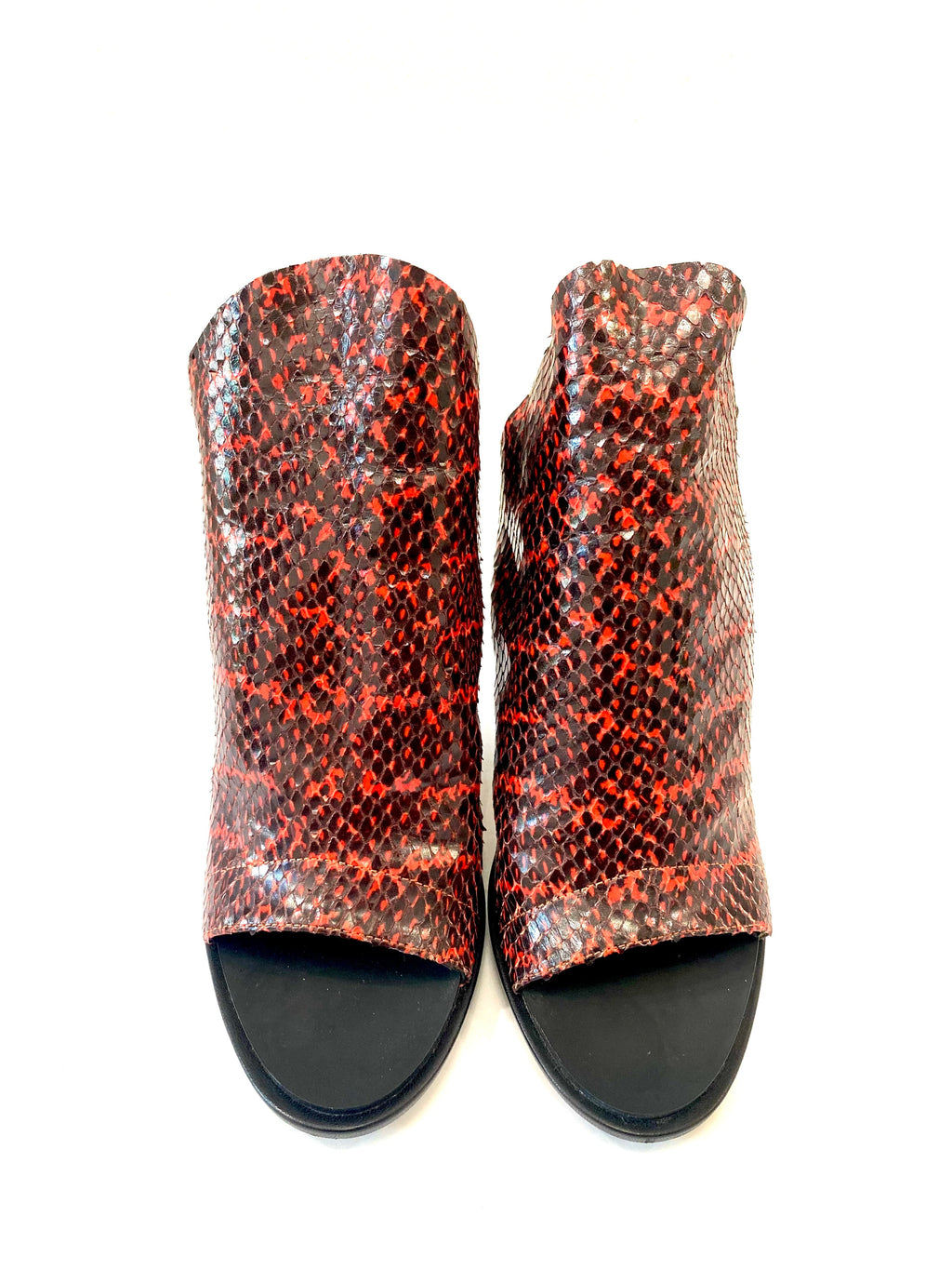 BALENCIAGA GLOVE SNAKE EMBOSSED LEATHER SLINGBACK SANDALS