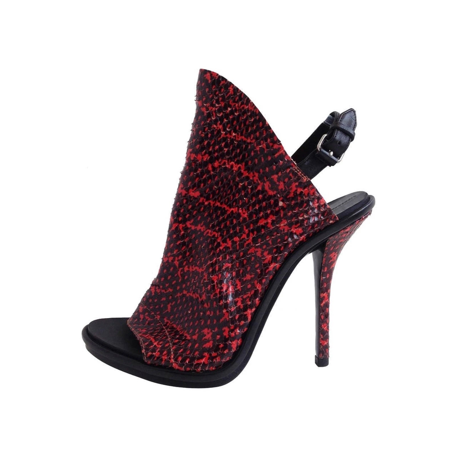 BALENCIAGA GLOVE SNAKE EMBOSSED LEATHER SLINGBACK SANDALS