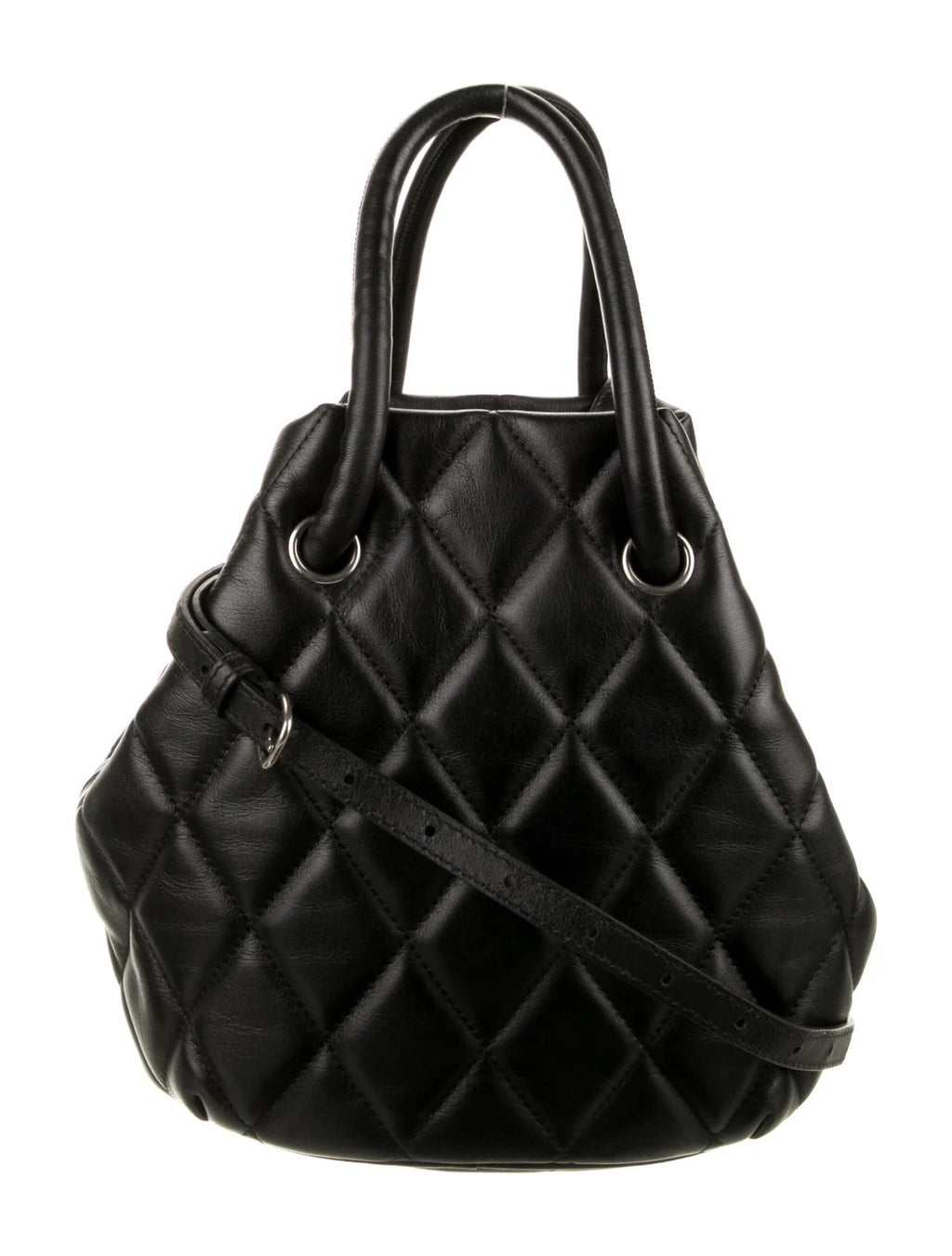 BALENCIAGA B QUILTED NAPPA LEATHER BUCKET BAG