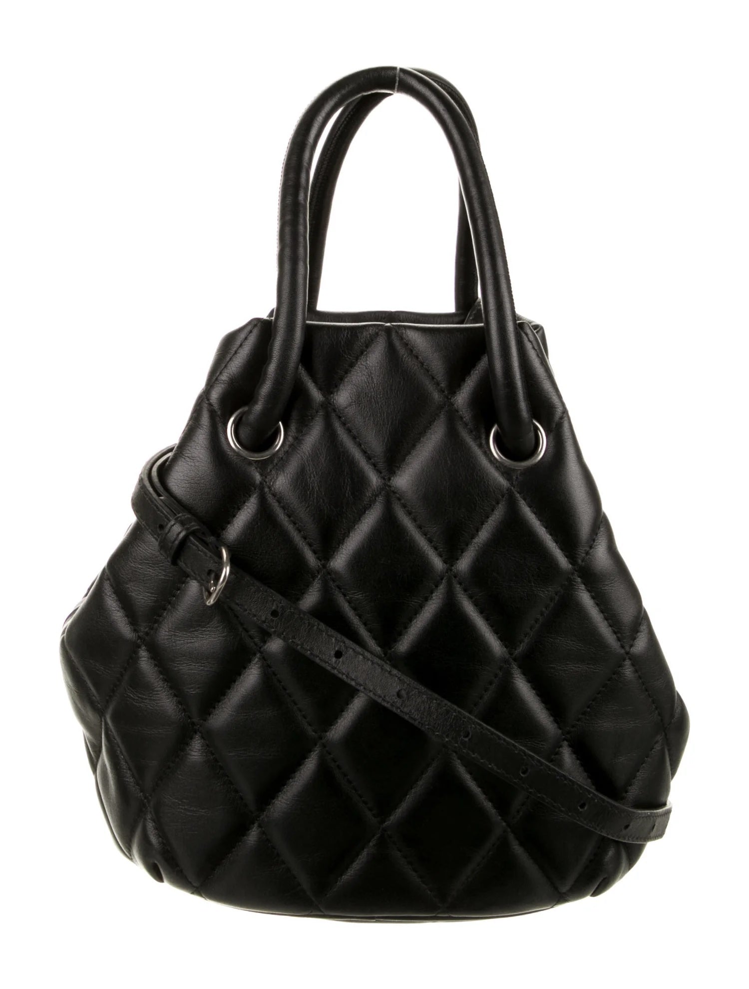 BALENCIAGA B QUILTED NAPPA LEATHER BUCKET BAG