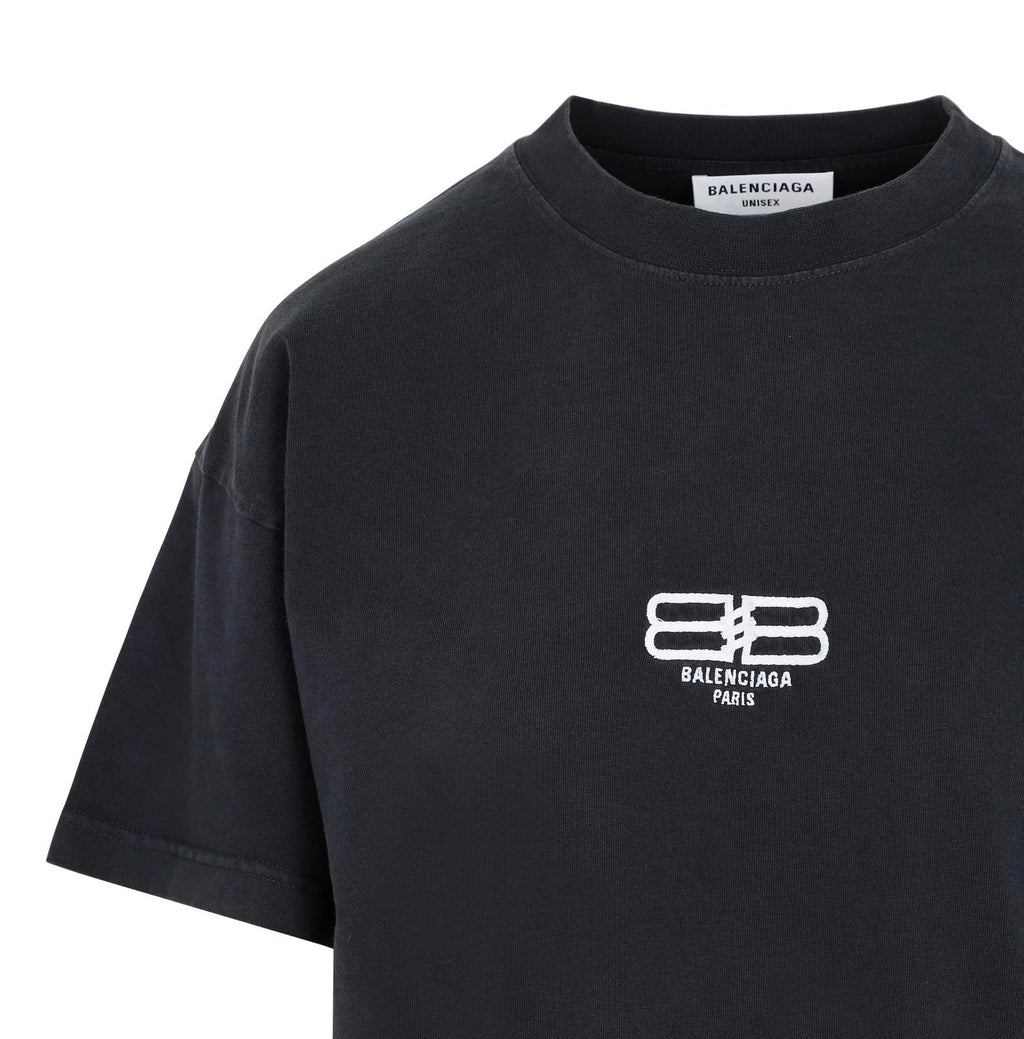 BALENCIAGA BB LOGO PRINTED CREWNECK T-SHIRT