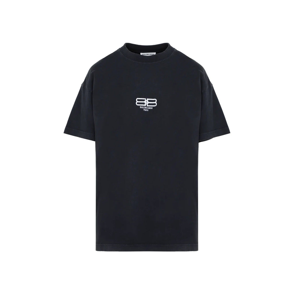 BALENCIAGA BB LOGO PRINTED CREWNECK T-SHIRT