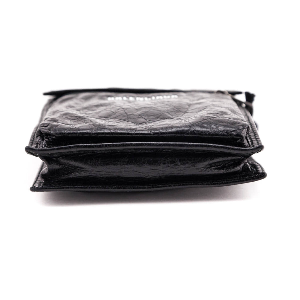 Balenciaga Black Agneau Explorer Crossbody Pouch
